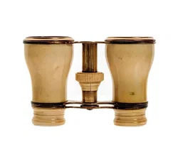 Messing Opernglas in Elfenbein-Optik mit Tasche - Bild 2