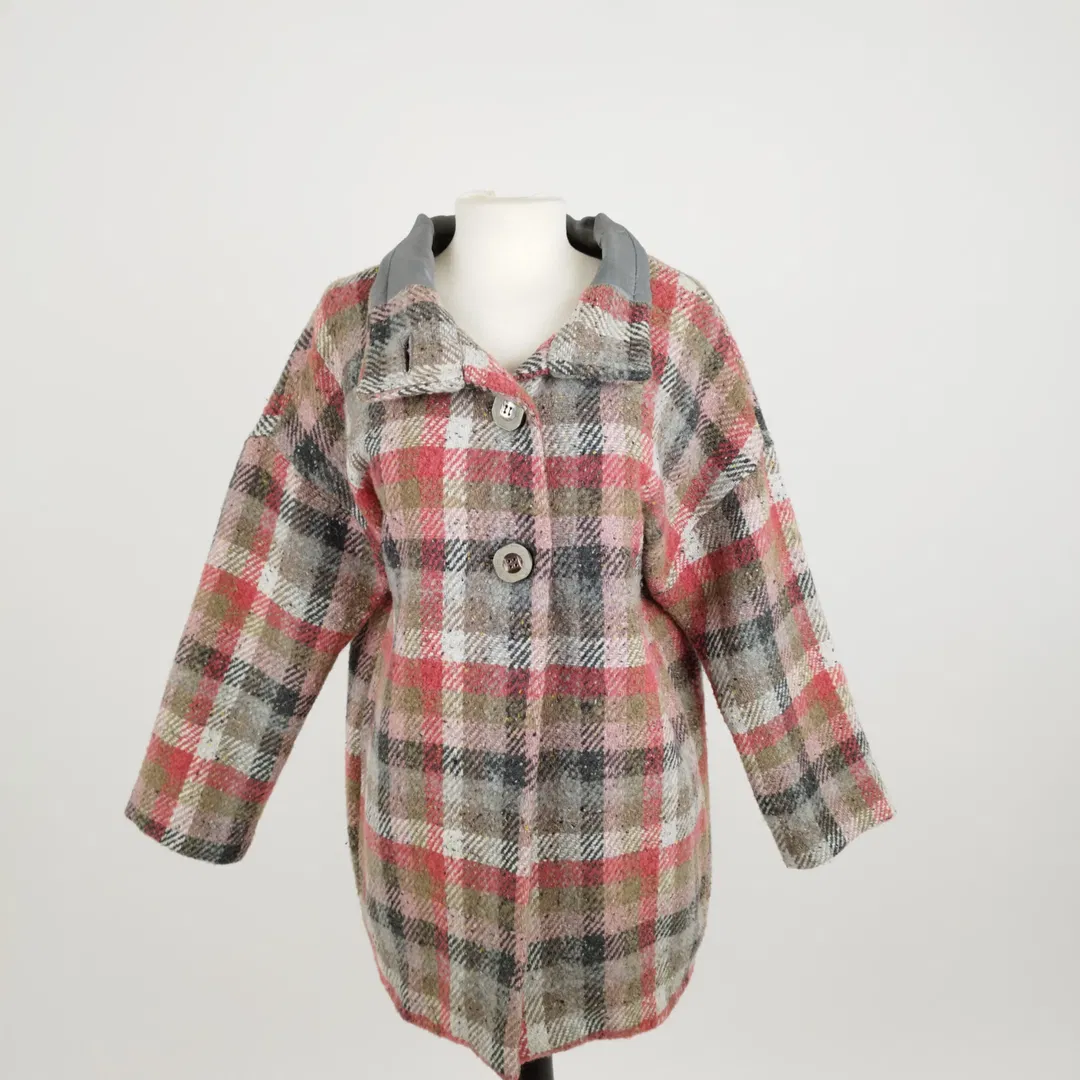 Wu'Side Karierter Mantel - Gr. ca. M/L / 65% Polyester, 30% Acryl, 5% Andere - Bild 4