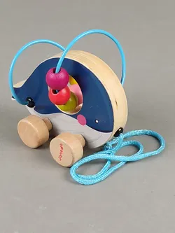 Janod Nachziehtier Walfisch aus Holz  - Bild 2