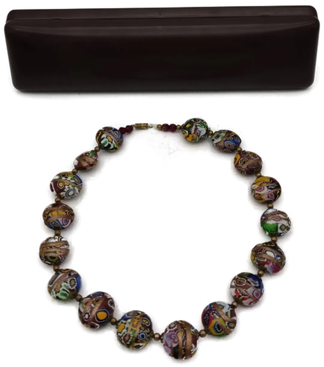 Halskette mit Millefiori-Perlen aus Muranoglas - Bild 1