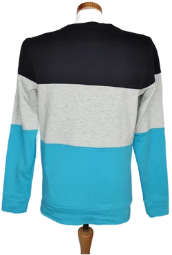 Esprit Herren Pullover schwarz/grau/blau gestreift - 48/50 - Bild 2