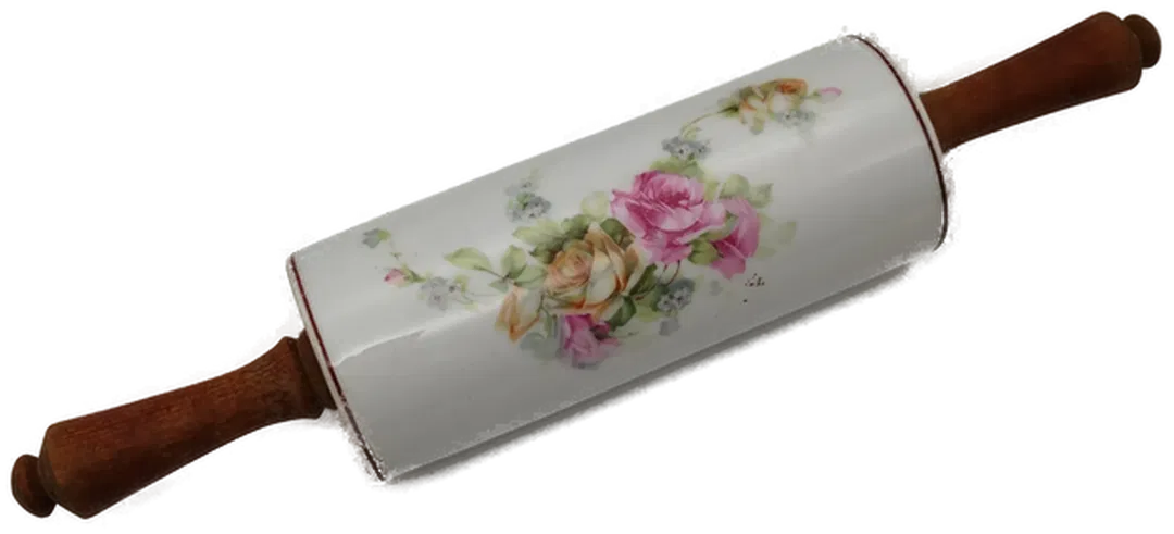 Teigroller aus Keramik und Holz- vintage - Bild 1