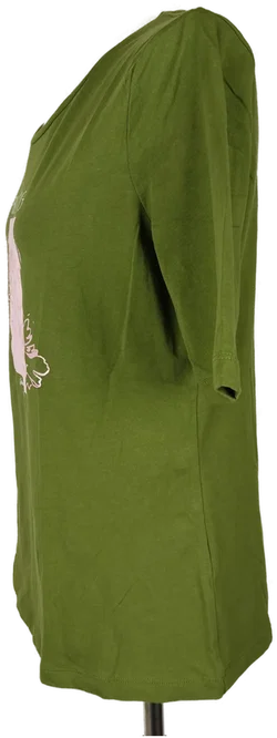 Tom Tailor Damen T-Shirt Grün Mit Rosa Blumenprint | Jeans-Begleiter - Bild 4