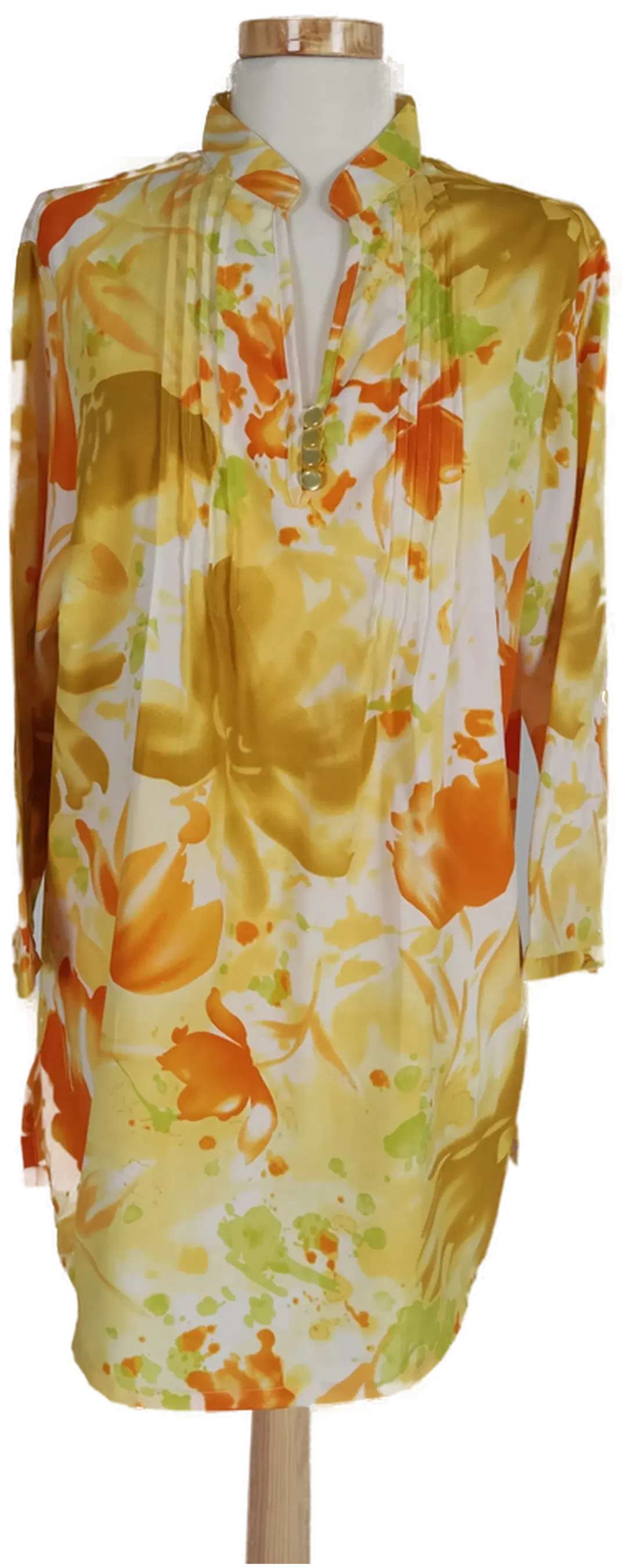 Damen-Bluse gelb geblümt - XXL/44  - Bild 4