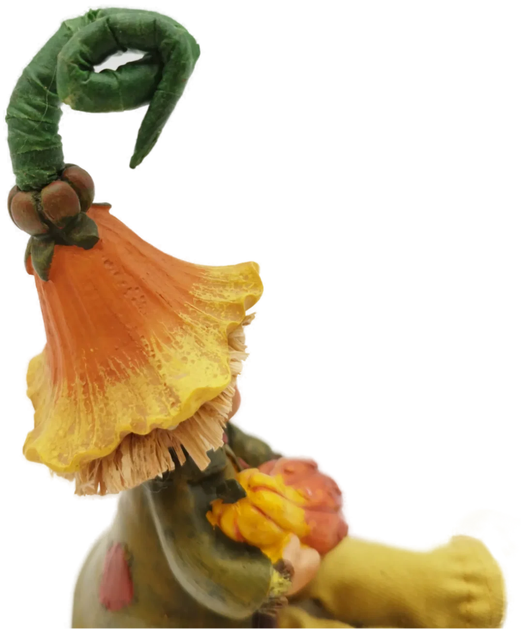 Kleine Ton-Figur mit Butternut Kürbis - ca. 13cm hoch – Bild 4