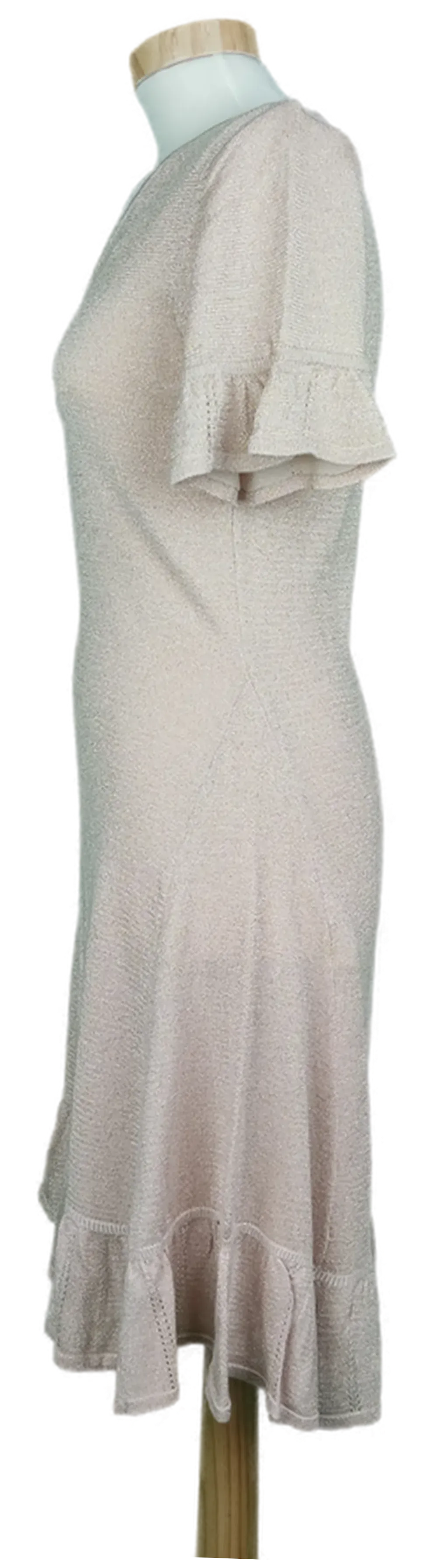 Orsay Damen Strickkleid cremefarben mit Glitzer - S/36 – Bild 3