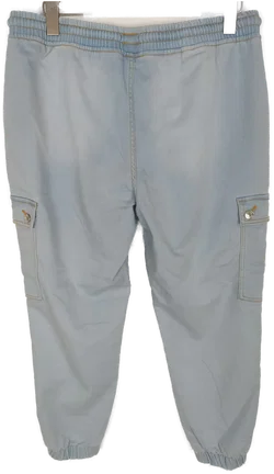 Jeans "NKD", lang mit Stretch und Gummizugbund, hellblau mit Taschen, Größe M – Vorschau 2