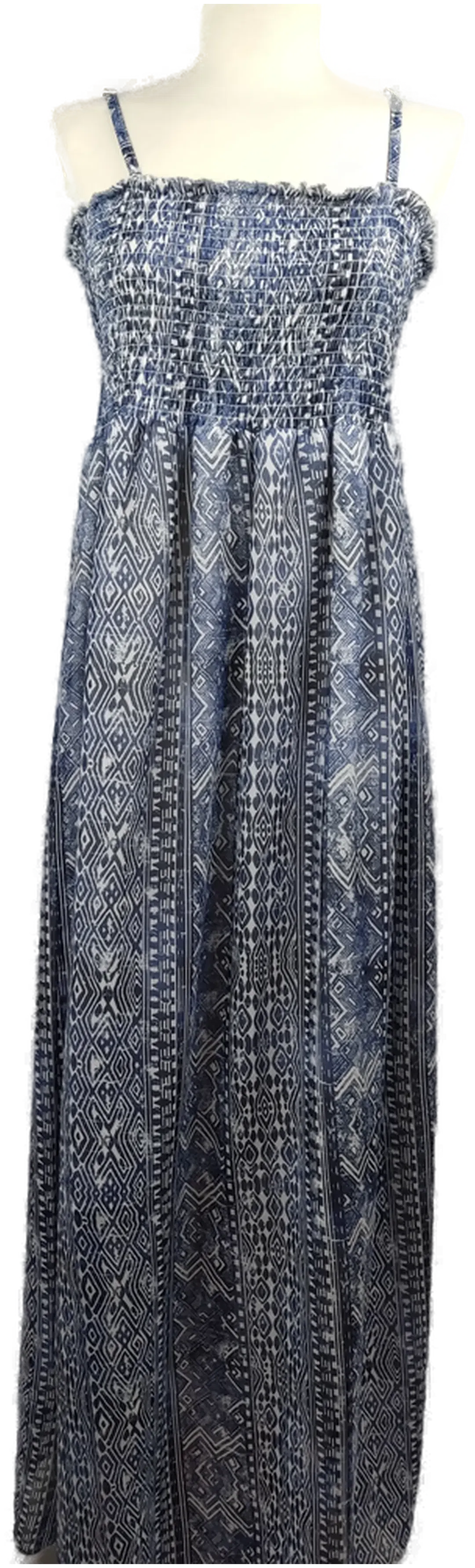 Janina Damen Maxikleid blau gemustert - L/40 - Bild 1