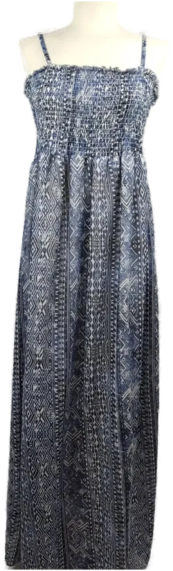 Janina Damen Maxikleid blau gemustert - L/40 - Bild 1
