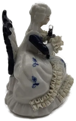 Porzellan Figur Dame mit Harfe - Bild 2