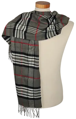Schal, grau/kariert - Bild 2