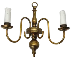 Messing Wandleutchen 2-flammig - SET  - Bild 3