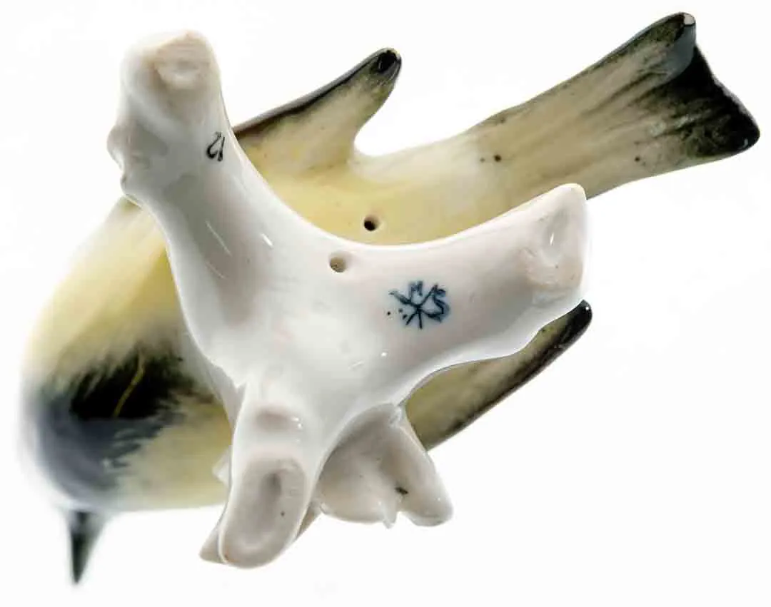 Karl Ens Porzellanfigur – Kohlmeise, handbemalt, ca. 10 cm, Deutschland – Bild 2