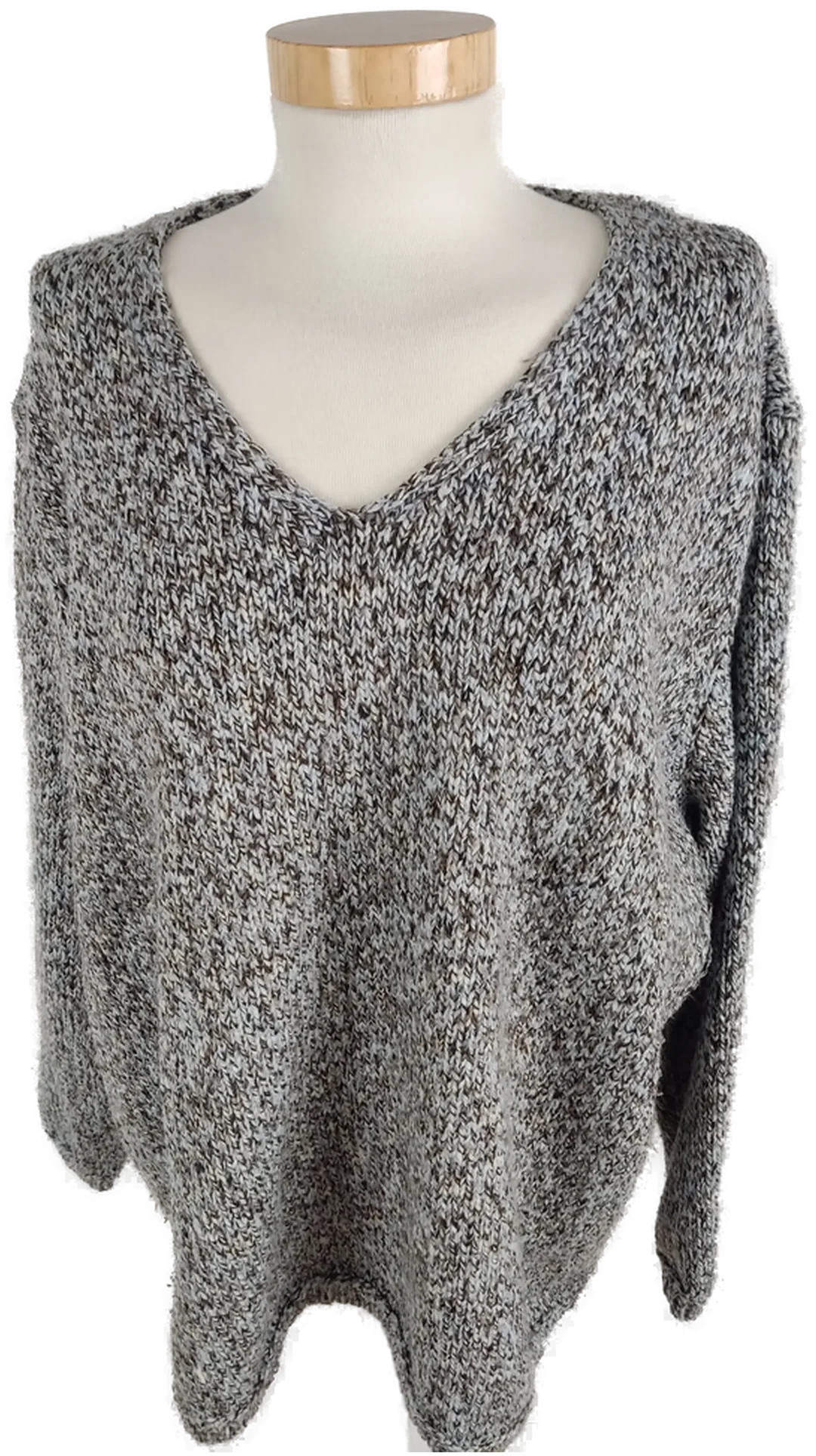 Pullover "Yessica", langarm mit V-Ausschnitt, braun/beige meliert, Größe XL – Bild 1