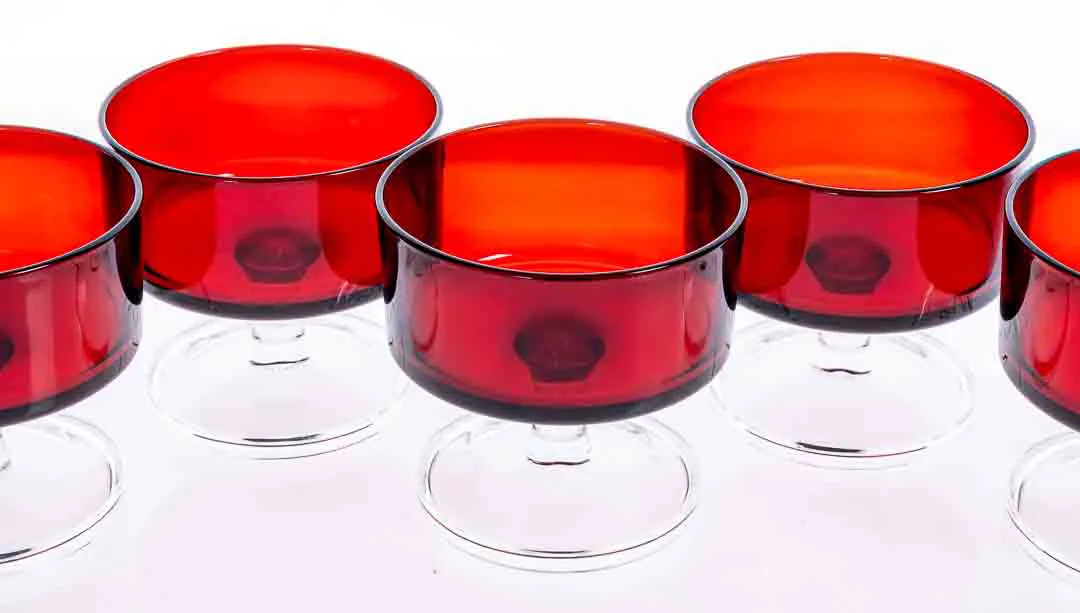 Luminarc France 5 x Dessertschalen/Sektschalen in Rubinrot – Bild 4