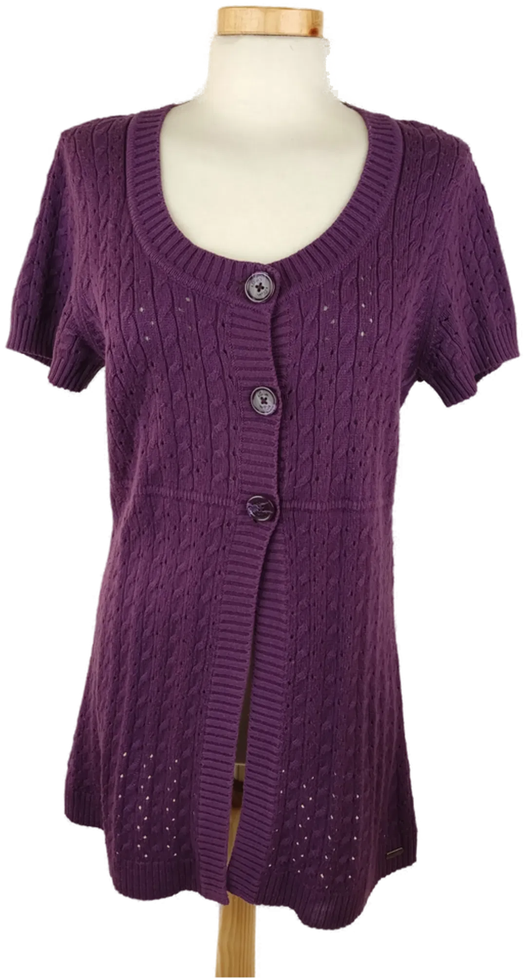 s. Oliver Damen Kurzarm-Strickjacke violett - L/40 - Bild 4
