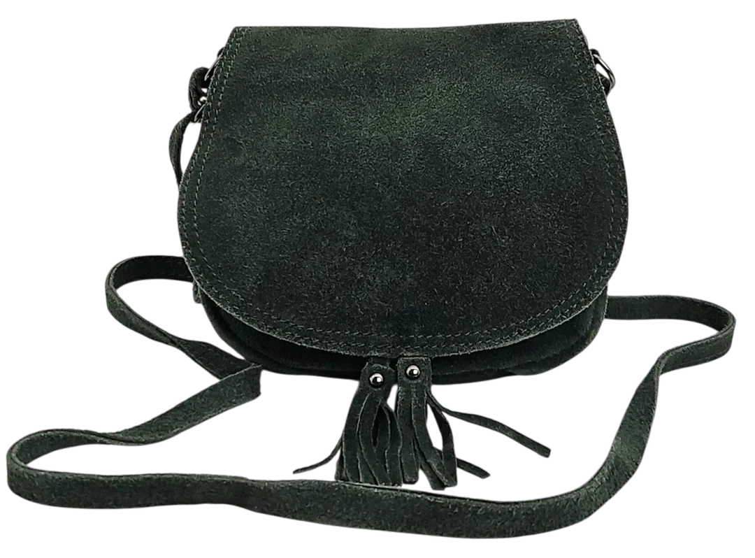 Vintage Damen Leder Umhängetasche - grün  - Bild 4