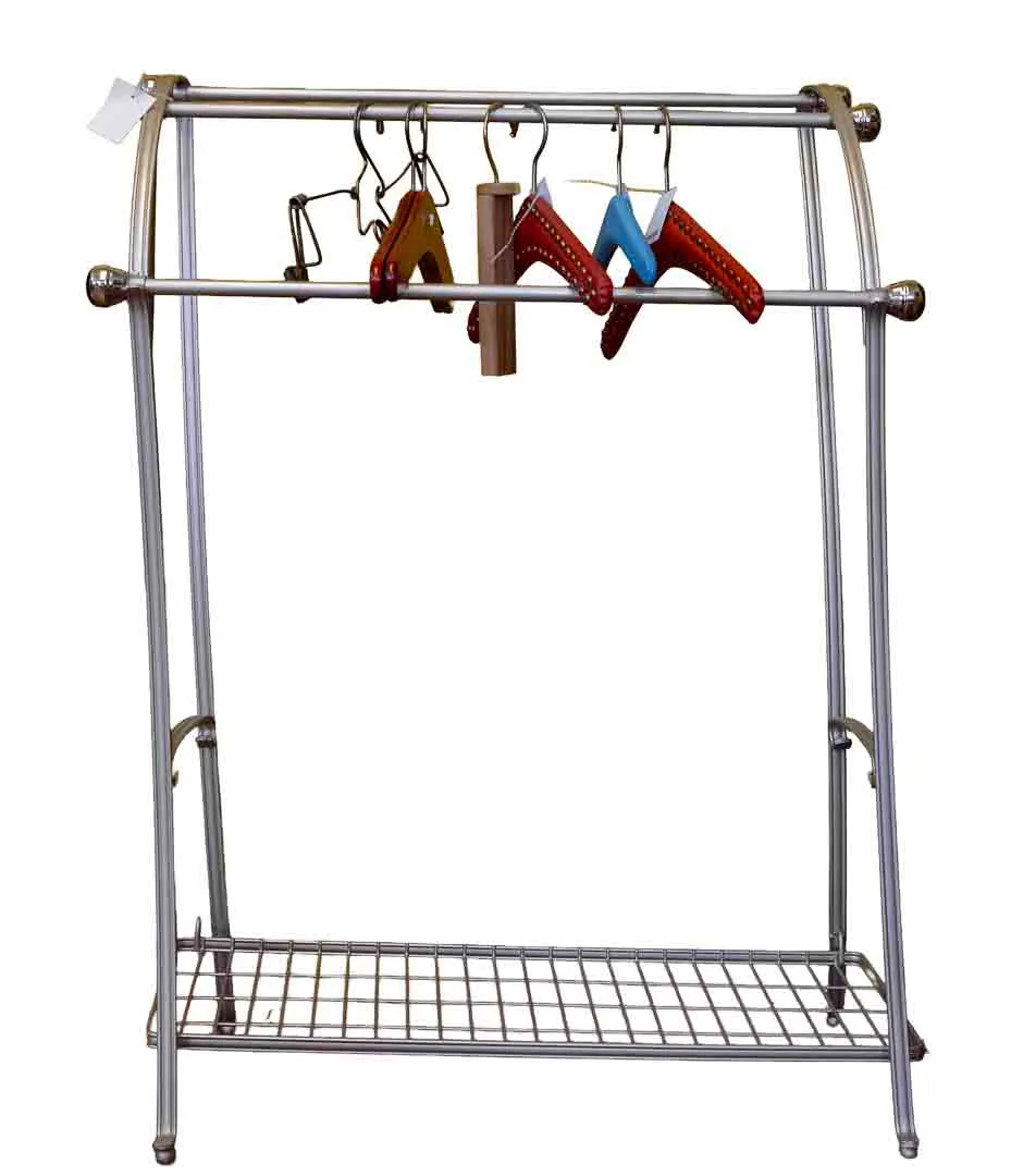 Metall Kleiderständer, Silber, mit Schuhablage, 87x30x54 cm - Bild 1