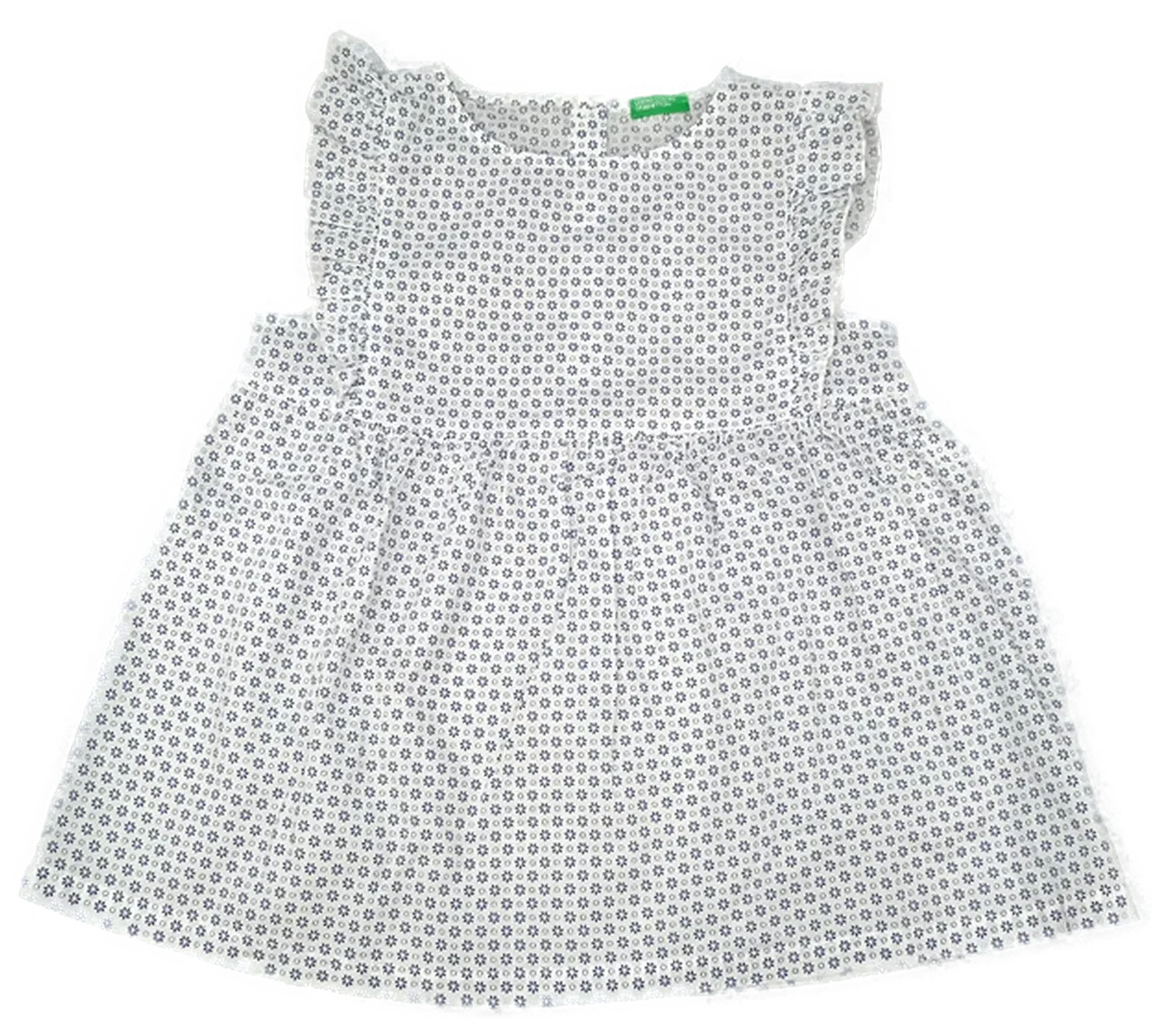 United Colors of Benetton Kinderkleid weiß gemustert Gr. M - Bild 4
