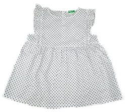 United Colors of Benetton Kinderkleid weiß gemustert Gr. M - Bild 1
