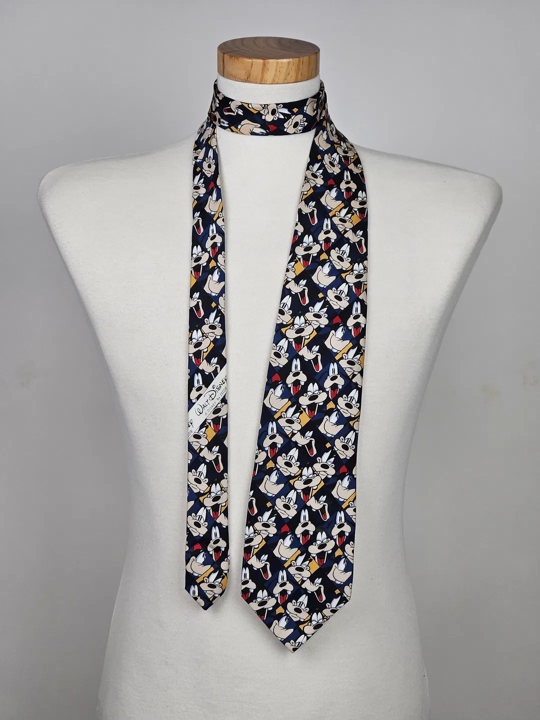 Vintage Disney Goofy Seidenkrawatte, blau - Handmade in Italy - Bild 4