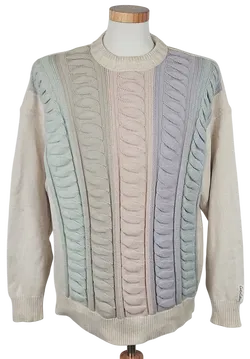 Carlo Colucci Vintage Herren Pullover, grau/beige - Gr. XXL - Made in Germany - Bild 1