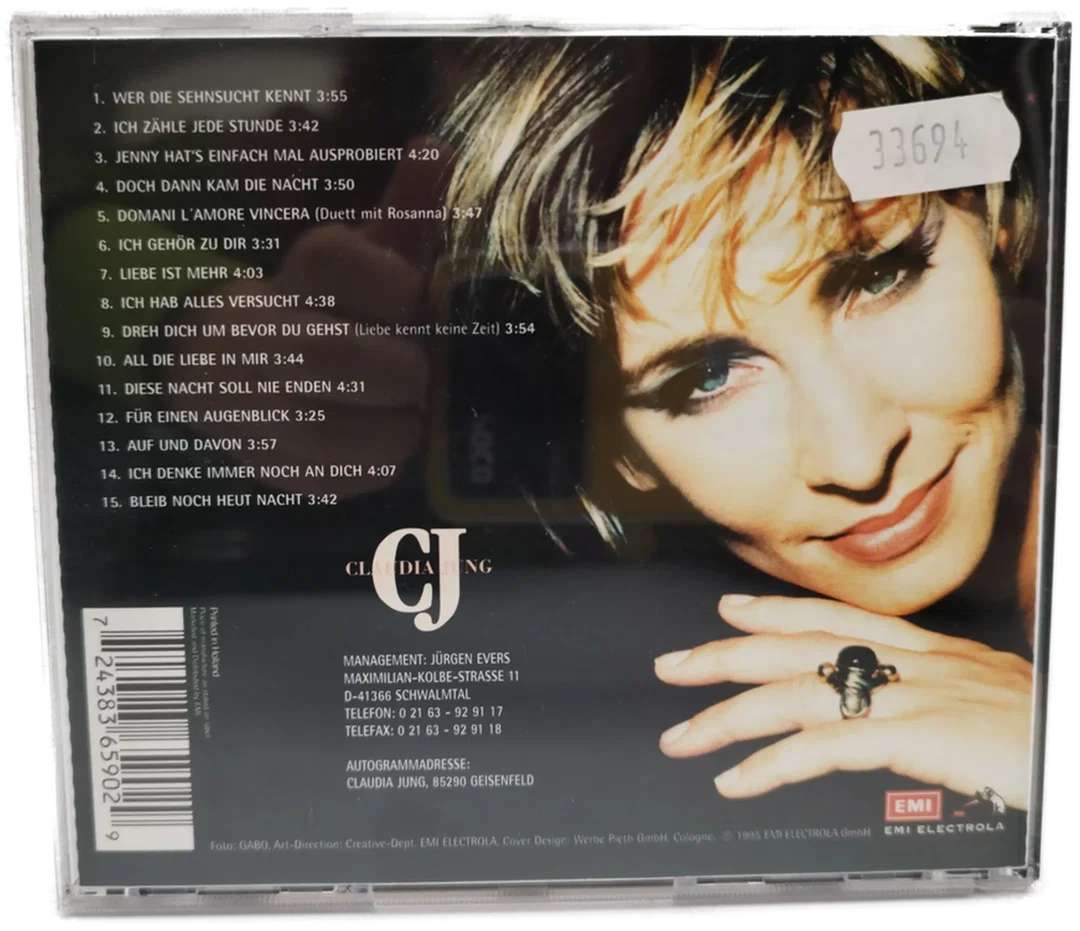 Claudia Jung - Sehnsucht / CD, 1995 – Bild 2