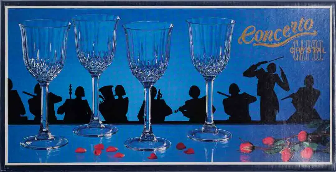 Concerto Capri - 4er-Set Wein-Sektgläser im Originalkarton, Bleikristall - Made in Italy - Bild 1
