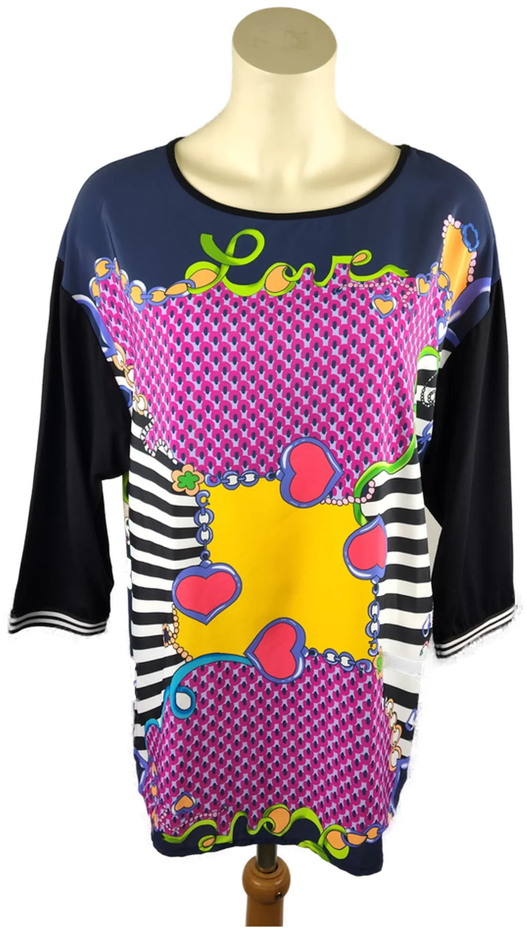 Damen-Dreiviertelshirt Gr. 46 | Bunter Muster-Mix – Bild 1
