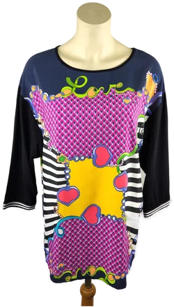 Damen-Dreiviertelshirt Gr. 46 | Bunter Muster-Mix