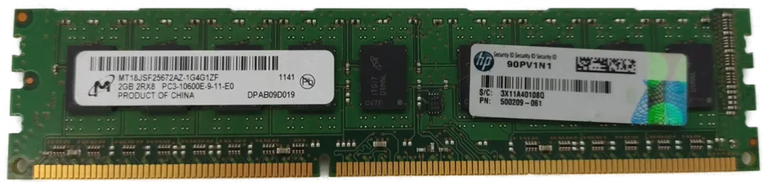 Micron 2GB DDR3 2Rx8 PC3-10600E-9-11-E0 Arbeitsspeicher / RAM - Bild 1