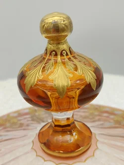 Glas Bowle-Gefäß mit Unterteller mit Golddekor | Festlicher Blickfang - Bild 12