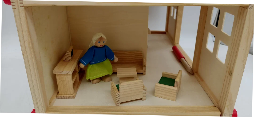  Small Foot Puppenhaus mit Möbeln, 2 Etagen, Rollenspielzeug für Kinder, aus Holz, inkl. Einrichtung, ab 3 Jahren – Bild 5