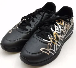Skechers x JGoldcrown Damensneaker schwarz mit metalic Herzmuster Gr. 39