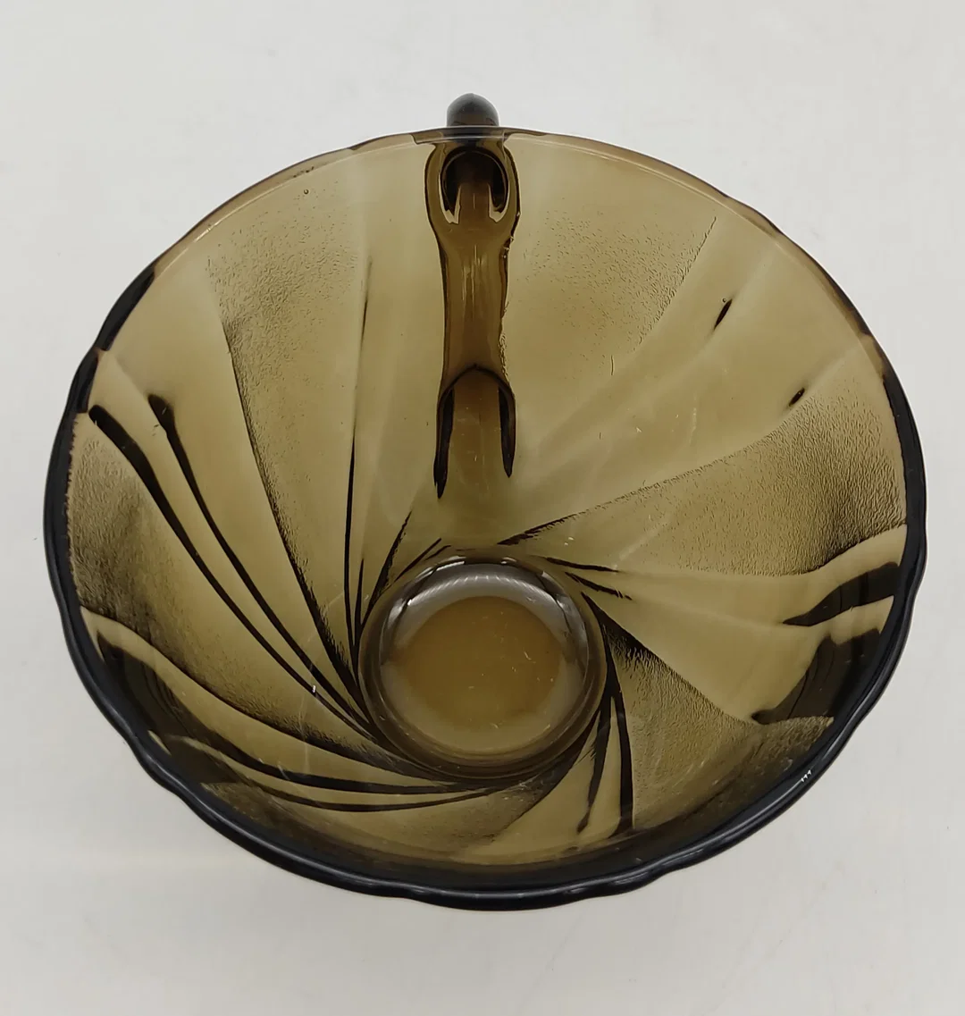 Vereco Duralex Smoked Glass Swirl 6 Stk Tee-Kaffeetassen + 6 Stk Untertassen – Bild 3