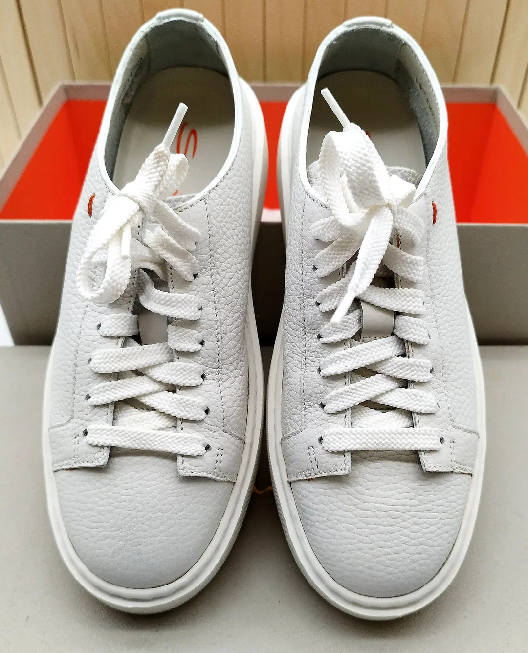 Santoni Sneaker Weiß Leder, Gr. 35 | Wie Neu – Bild 2
