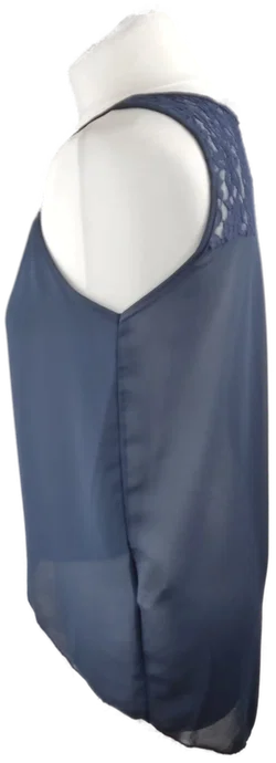 Damenbluse XS/34 Blau Mit Spitzeneinsatz | Zeitloser Charme – Vorschau 2