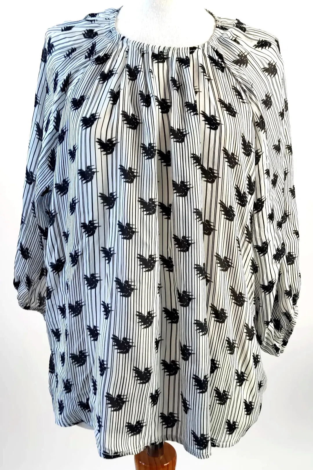 FUNKY STAFF Damenbluse gemustert schwarz-weiß - Gr. XS - Bild 4