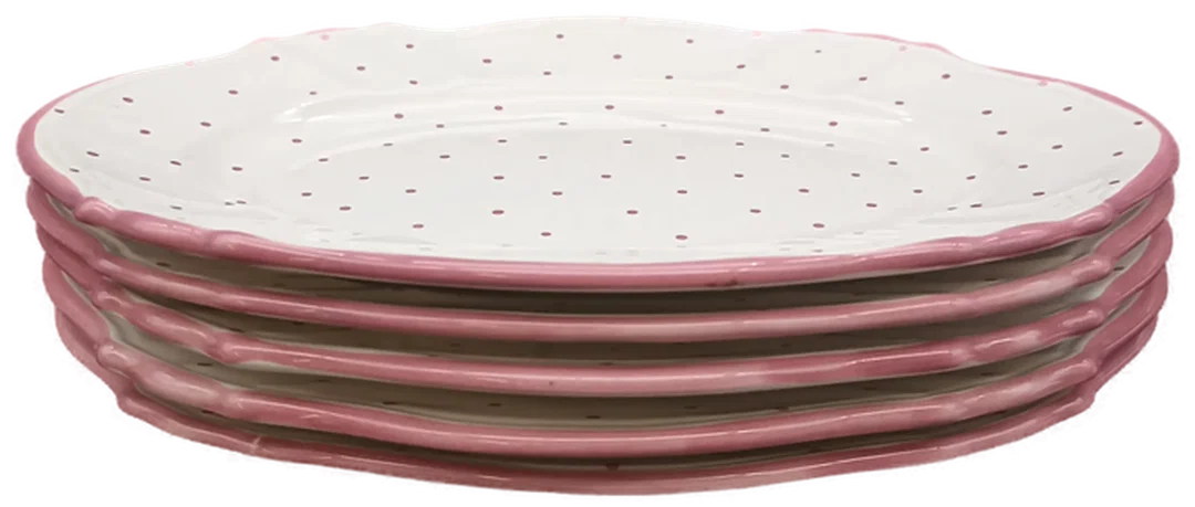 Servierplatte Gmundner Keramik - Rosa Tupferl (5-teilig) – Bild 1