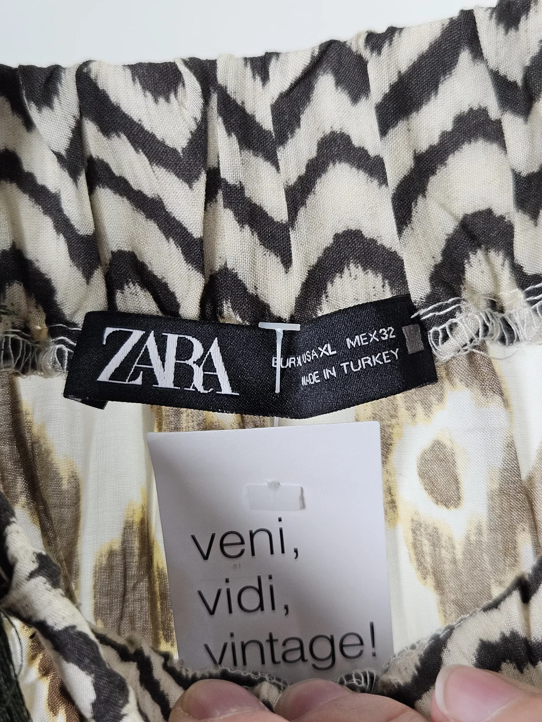 Zara Damen langer Rock, Animal Print, braun/pink - Gr. XL / 42 – Bild 4