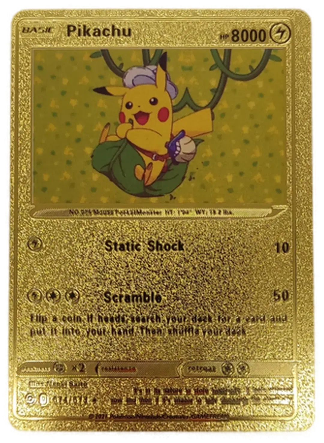  Pokémon Sammelkarte Goldfolie Pikachu BASIC - Bild 4