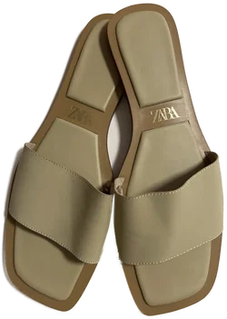 ZARA Pantolette sandfarben Gr. 41 Damen