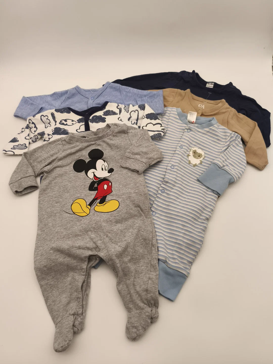 6 Baby Strampelhosen, Strampler langarm, Gr. 50/56 – Bild 2