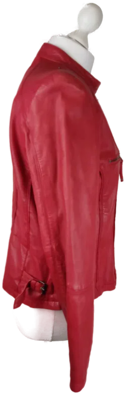 Damen-Lederjacke Cabrini Rot | Vintage-Charme – Vorschau 3