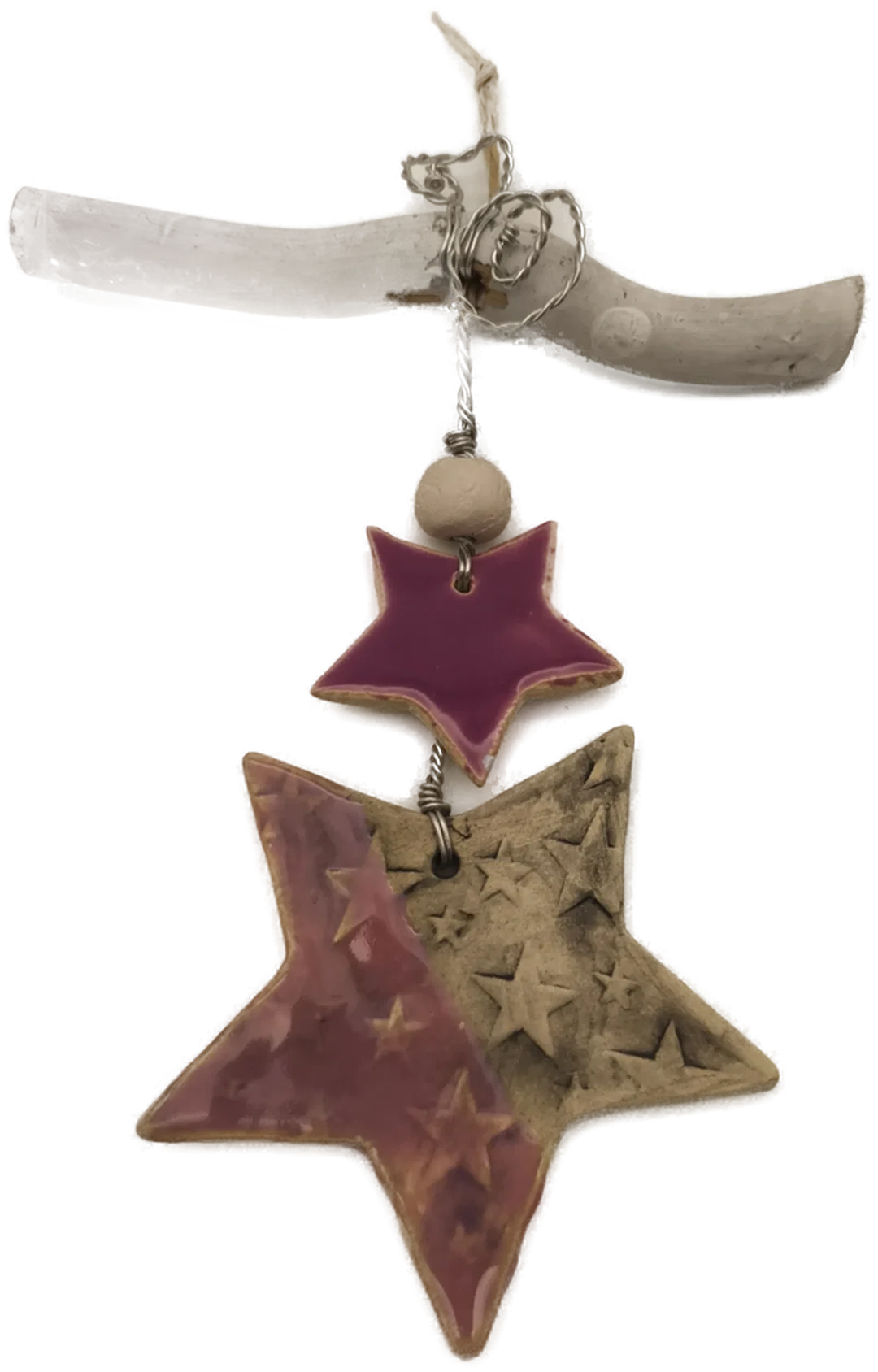 Deko Weihnachten, Keramikstern violett - Bild 4