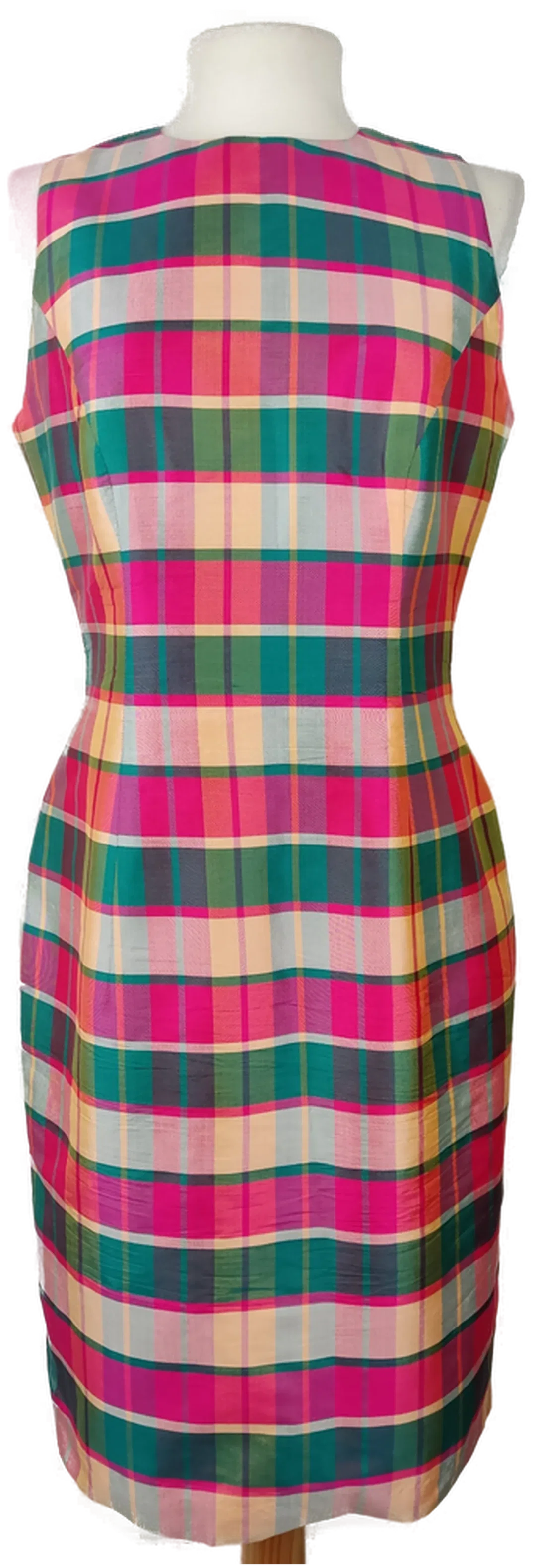 Seiden-Etuikleid Tartan-Karo | Eleganter Vintage-Charme - Bild 1