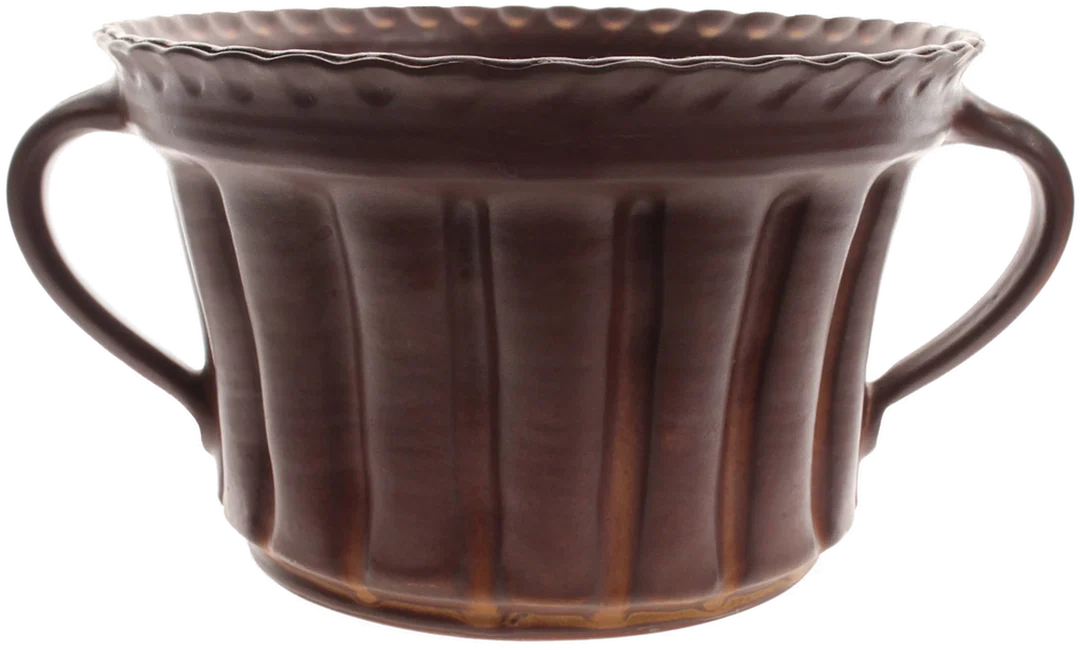 Keramik Gugelhupf-Backform mit Griffen – handgetöpfert – braun – ca. 24,5 cm – Bild 2