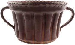 Keramik Gugelhupf-Backform mit Griffen – handgetöpfert – braun – ca. 24,5 cm - Bild 2