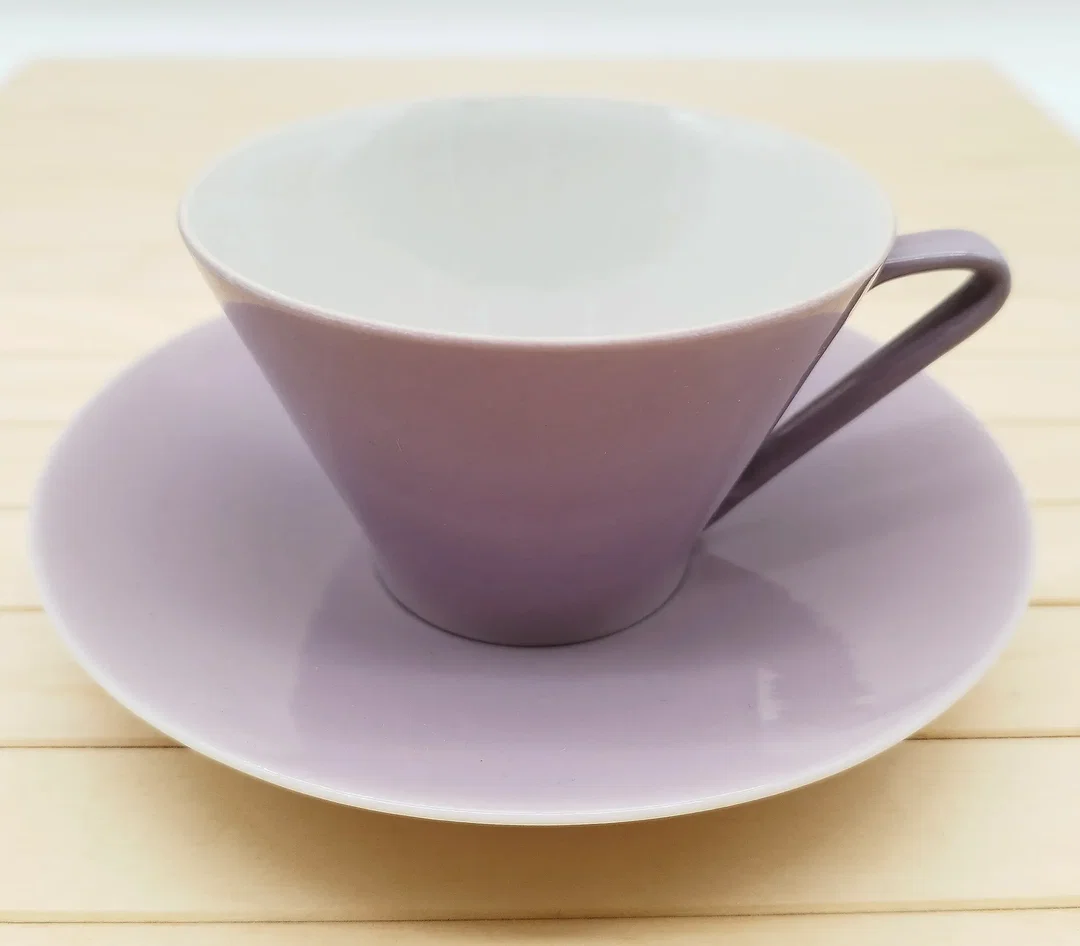 Kaffetasse 2‑tlg. Lilien Porzellan - Daisy, Lila  – Bild 1