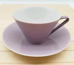 Kaffetasse 2‑tlg. Lilien Porzellan - Daisy, Lila  – Vorschau 1
